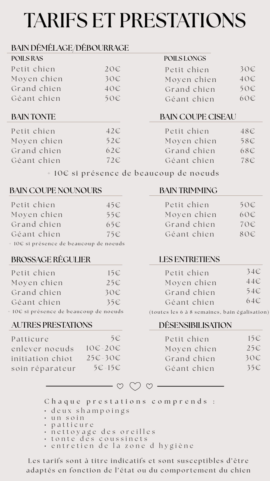 Beige & Brown Aesthetic Minimalist Price List Your Story